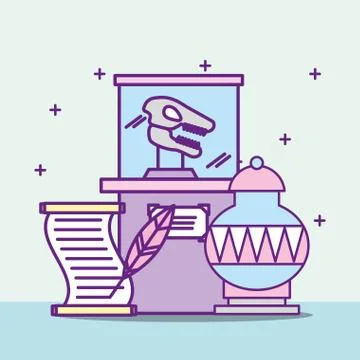 Museum monuments design Stock Illustration