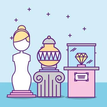 Museum monuments design Stock Illustration