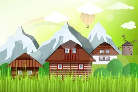 Museum in the nature Stock Illustration
