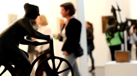 Museum. People passing by. Video stock 34749625