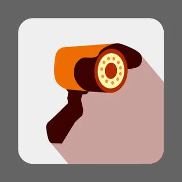 Museum security camera concept background, cartoon style Illustrazione stock