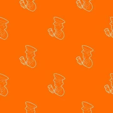 Museum security guard pattern vector orange Illustrazione stock