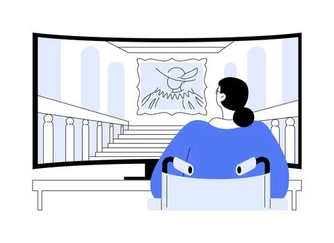 Museum virtual tour abstract concept vector illustration. Stock Illustration