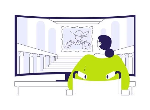 Museum virtual tour abstract concept vector illustration. Stock Illustration
