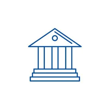Museum,bank line icon concept. Museum,bank flat vector symbol, sign, outline Ilustración de archivo
