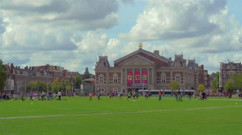 Museumplein in Amsterdam, Netherlands Stock Footage 43251459