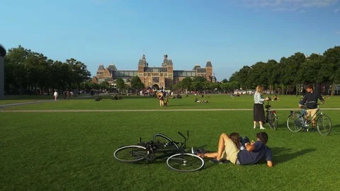  Museumplein, museums in Amsterdam Stock Footage 75673507