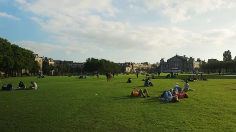 Museumplein, museums in Amsterdam Stock Footage 75673758