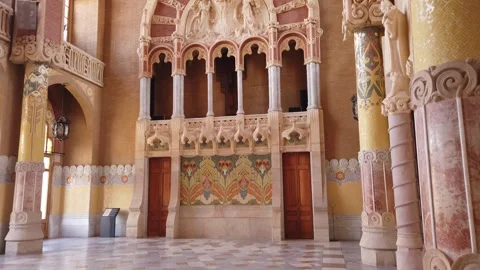 Museums and churches in Barcelona and La Sagrada Familia. Video stock 253674486