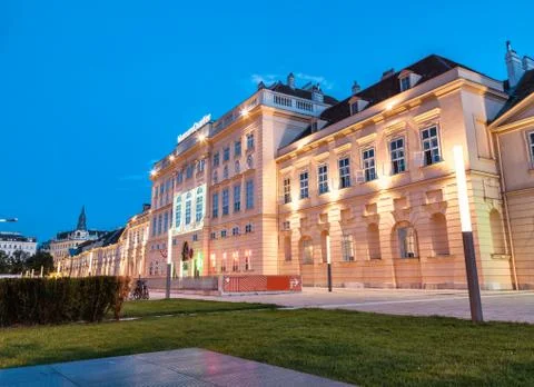 Museums Quartier in Vienna at night Stock Photos