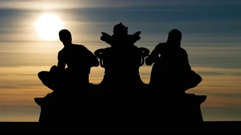 Museums Of Vatican Iconic Sculpture, Time Lapse at Sunset with Colorful Cloud Stock Footage 157333138