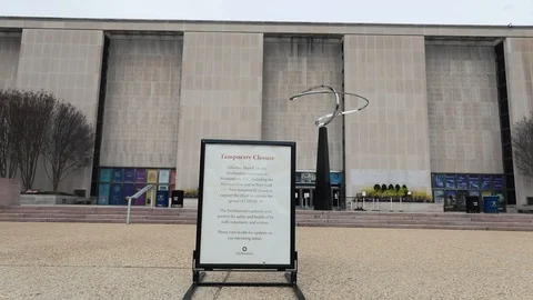 Museums in Washington, D.C. close during the COVID-19 pandemic Stock Footage 127057517