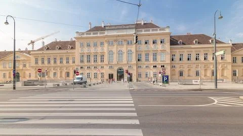 The Museumsquartier timelapse hyperlapse or Museums Quartier is an area in th Stock Photos