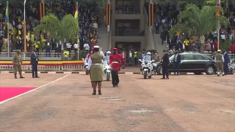 Museveni swears in his sixth term as Uganda's leader, UGANDA, UG - 12 May 2021 Stock Footage 204030853