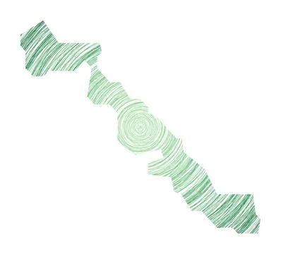 Musha Cay map filled with concentric circles. Sketch style circles in shape.. Stockfoto's
