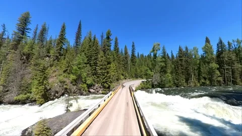 The Mushbowl Bridge over the Murtle River in Wells Gray Provincial Park Stock Footage 265022945