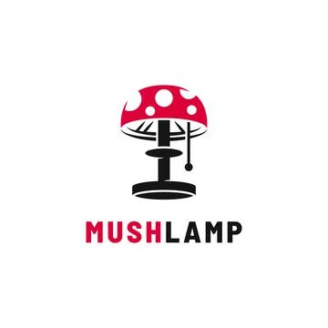 Mushlamp Concept, Modern Monogram Logo Template Stock Illustration