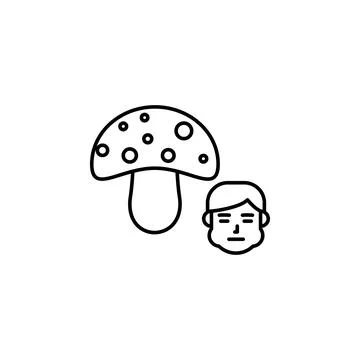Mushroom, allergic icon. Element of problems with allergies icon. Thin line icon Stock Illustration