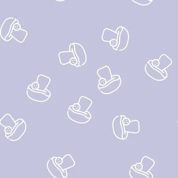 Mushroom allergy line vector seamless pattern flat Stock Illustration