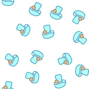 Mushroom allergy vector seamless pattern flat Illustrazione stock