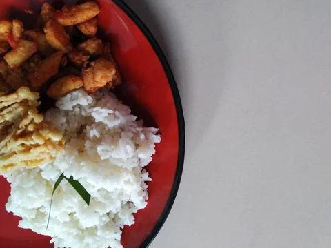 Mushroom Balado Chicken Rice Foto stock