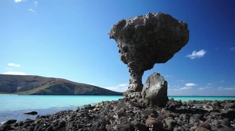 Mushroom Beach Rock Stock Footage 20621772