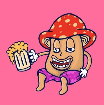 MUSHROOM BEER Stock Illustration