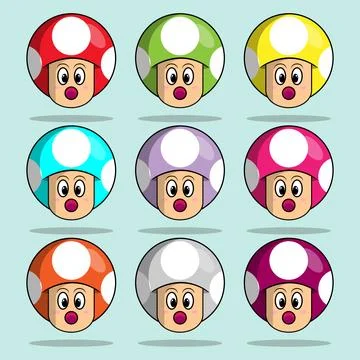 Mushroom Boy Collection Stock Illustration