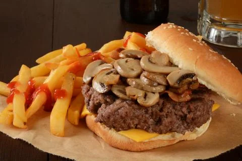 Mushroom burger Stock Photos