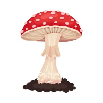 Mushroom with Cap and Stem as Forest Element Vector Illustration Stock Illustration