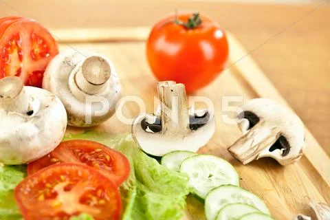 Mushroom champignon Stock Photos