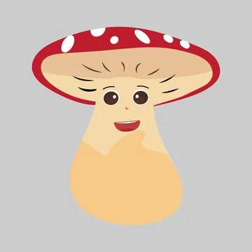 Mushroom character design different expression in vintage style Stock Illustration