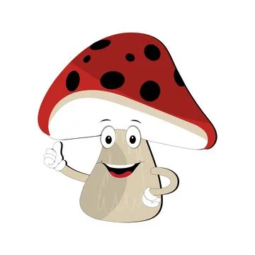 Mushroom character design different expression in vintage style Stock Illustration