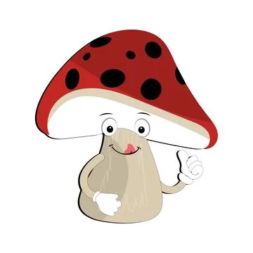 Mushroom character design different expression in vintage style Stock Illustration