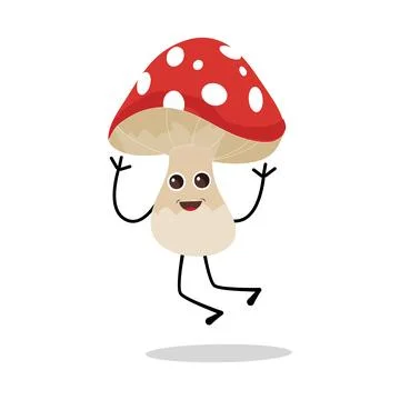 Mushroom character design different expression in vintage style Stock Illustration