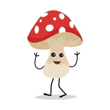 Mushroom character design different expression in vintage style Stock Illustration