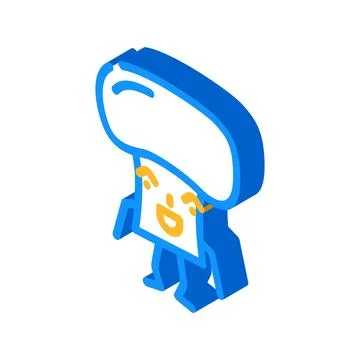 Mushroom character isometric icon vector illustration Stock Illustration