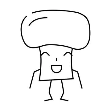 Mushroom character line icon vector illustration Stock Illustration