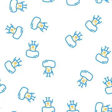 Mushroom character vector seamless pattern Stock Illustration