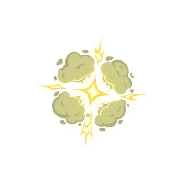 Mushroom cloud of atom bomb explosion isolated Stock Illustration