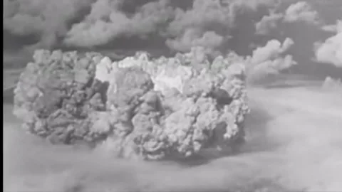 Mushroom Cloud of Atomic Bomb Test Vintage Footage Stock Footage 291039915
