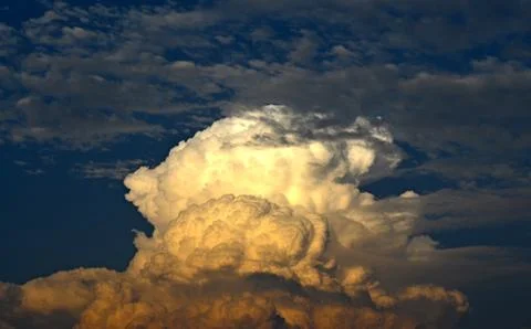 Mushroom Cloud in Deep Blue Sky Stock Photos