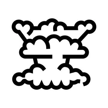 Mushroom cloud explosion vector icon showing blast destruction Stock Illustration