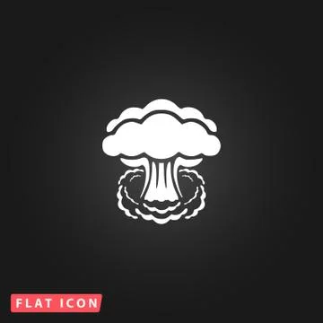 Mushroom cloud flat icon 스톡 일러스트