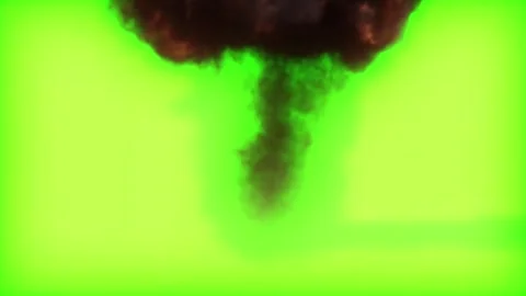 Mushroom Cloud Nuclear Explosion Chroma Key Animation Stock Footage 340635824
