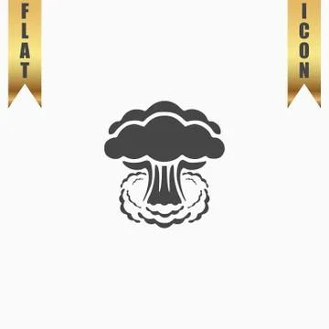 Mushroom cloud, nuclear explosion, silhouette Stock Illustration
