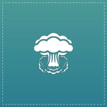 Mushroom cloud, nuclear explosion, silhouette Illustrazione stock