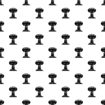 Mushroom cloud pattern vector Stock Illustration