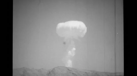 Mushroom cloud rising in the air Stock Footage 39933248