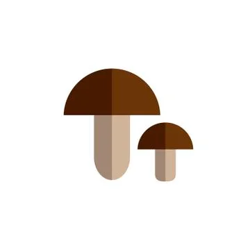 Mushroom color icon flat vector vegetable Stock Illustration